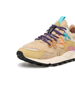 YAMANO 3 WOMAN Sneakers in suede e teddy - Beige multi